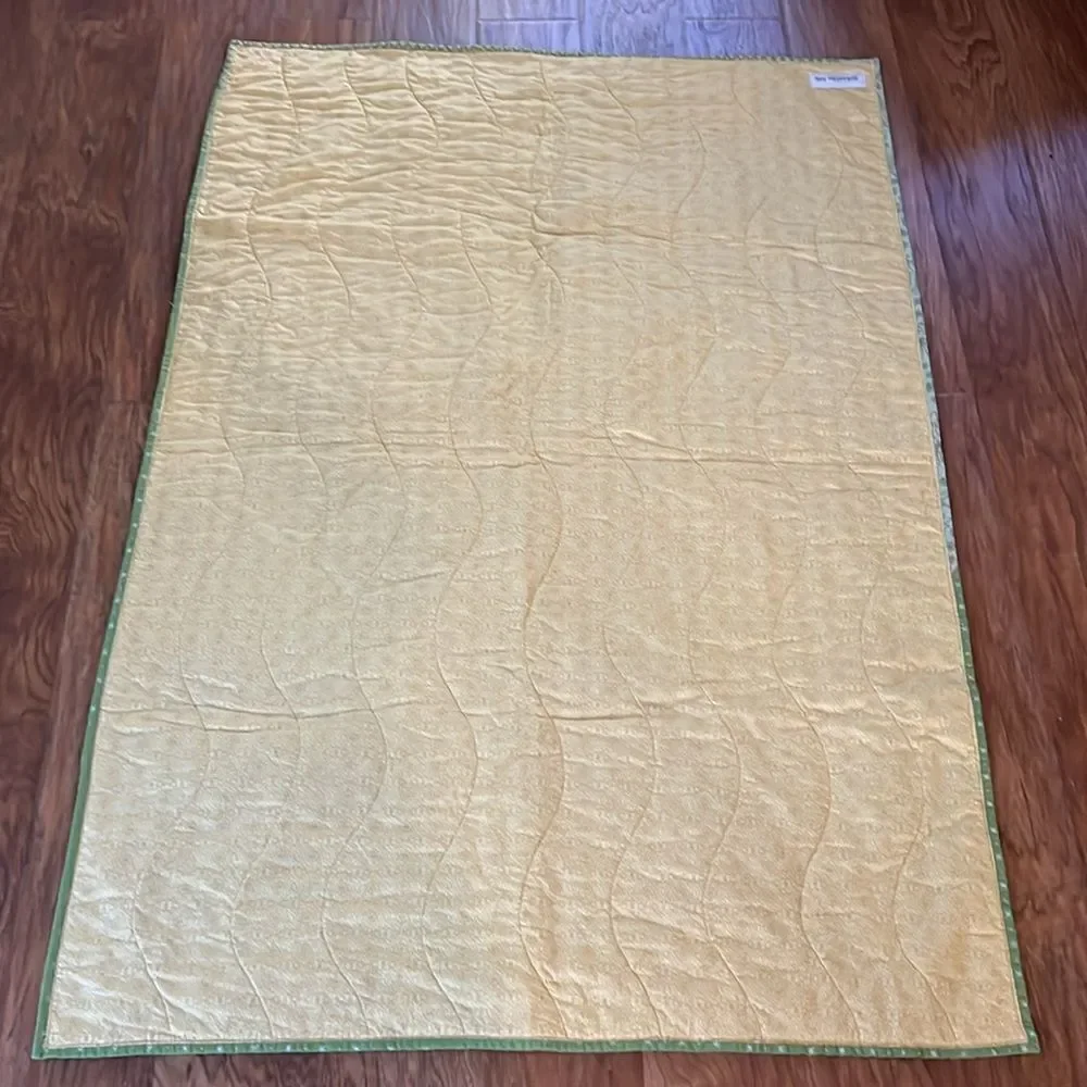 Stitches For Kids Quilt 57 In X 38 In Rectangle Green Orange Yellow Cotton